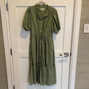 Trovata Olive Button-Front Midi Dress